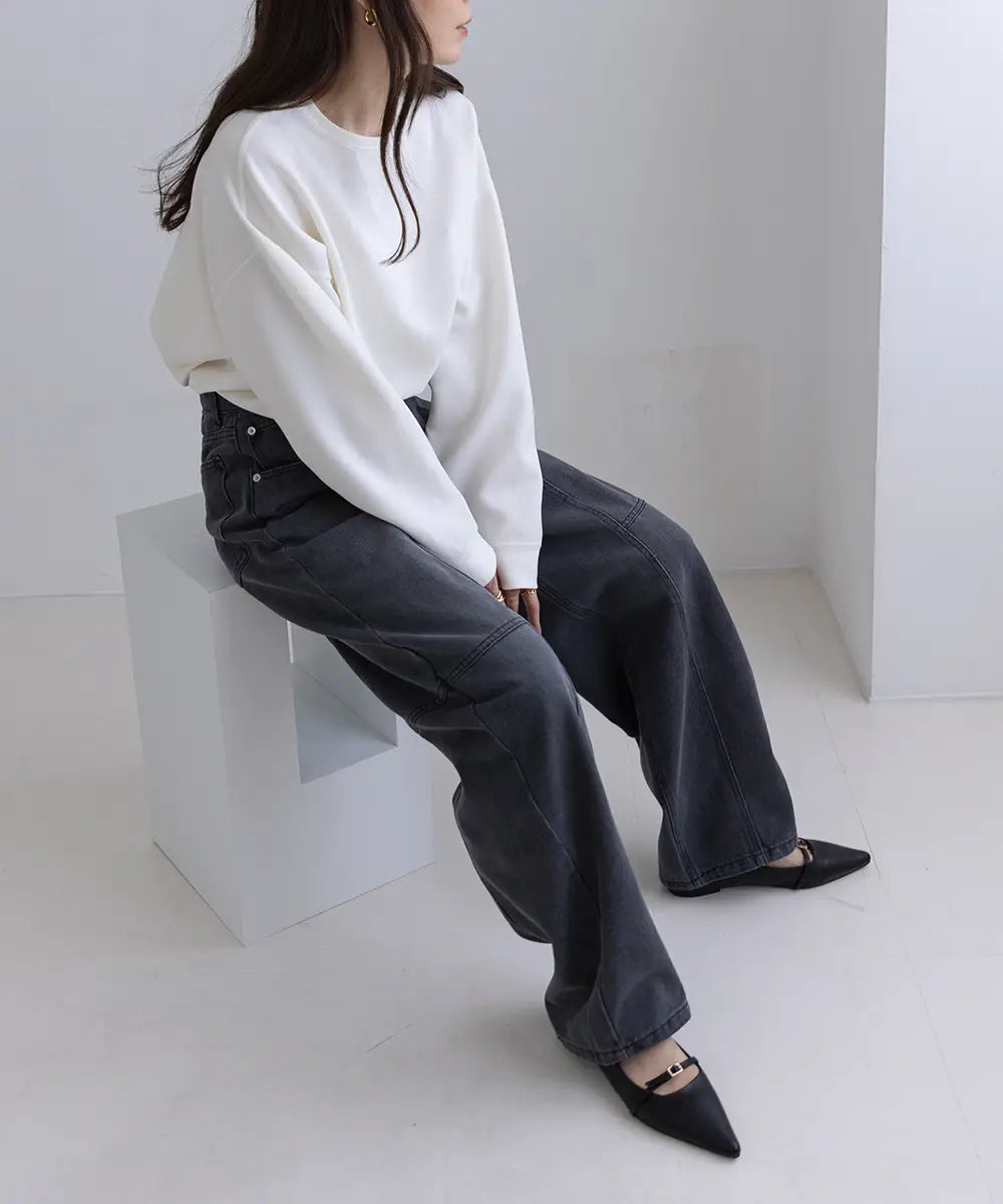 Denim Seam Curve Pants