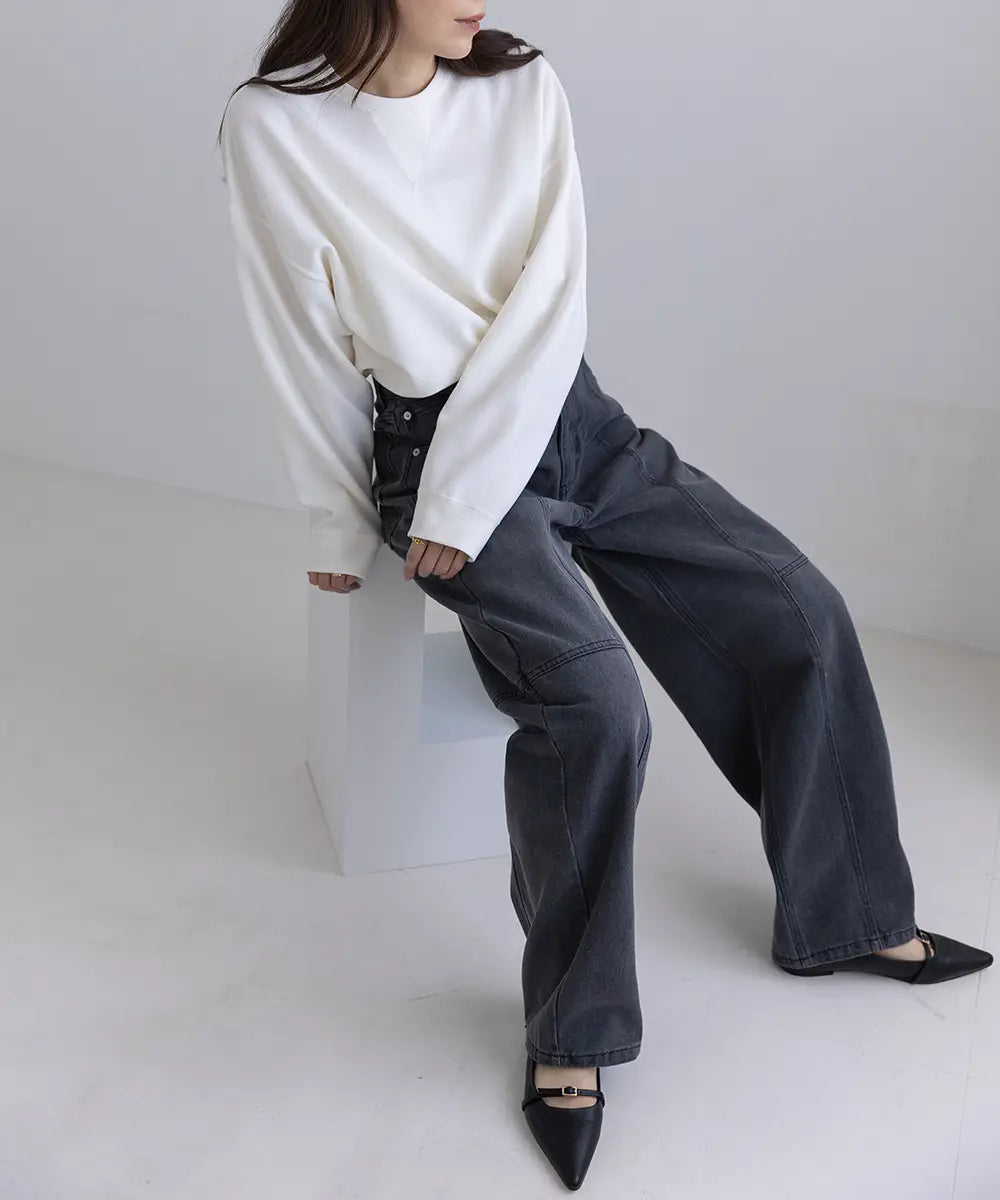 Denim Seam Curve Pants