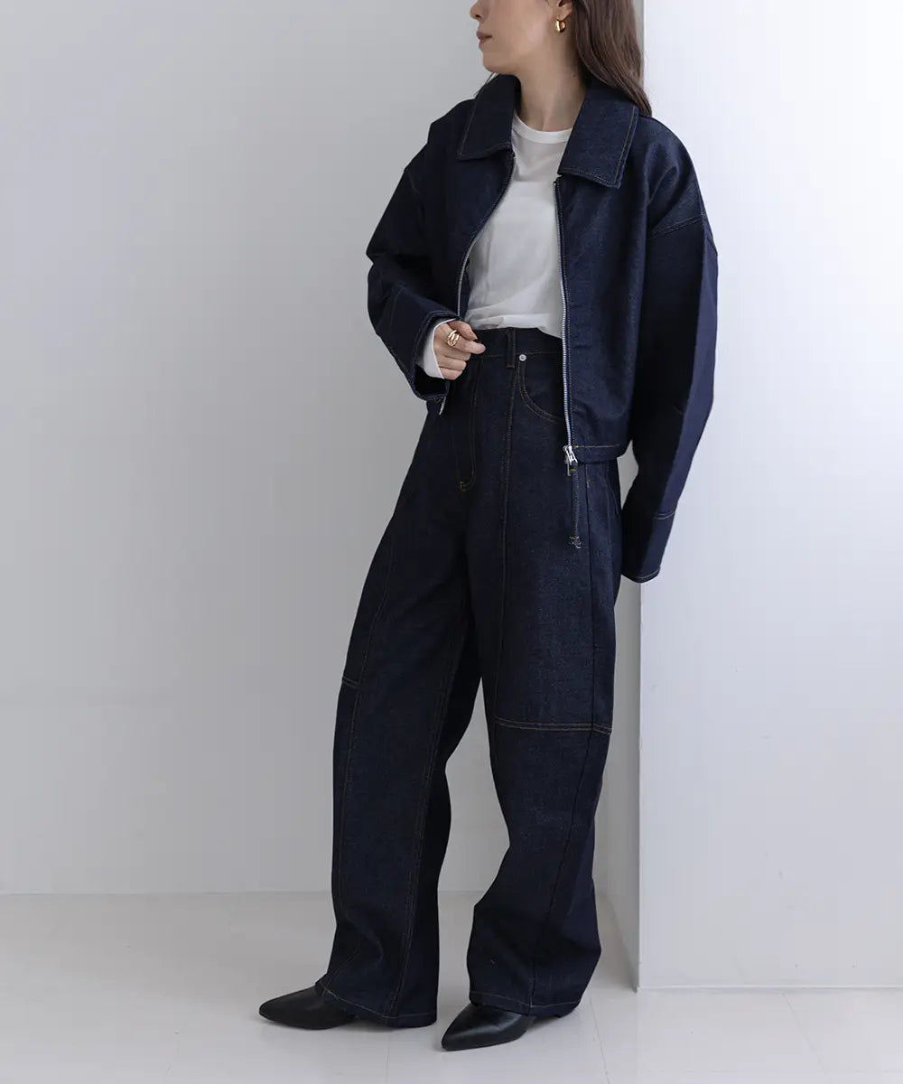 Denim Seam Curve Pants