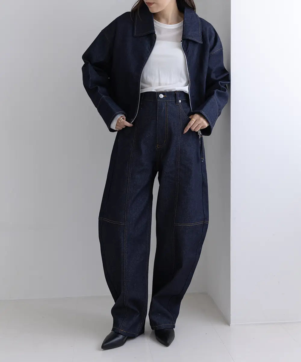 Denim Seam Curve Pants