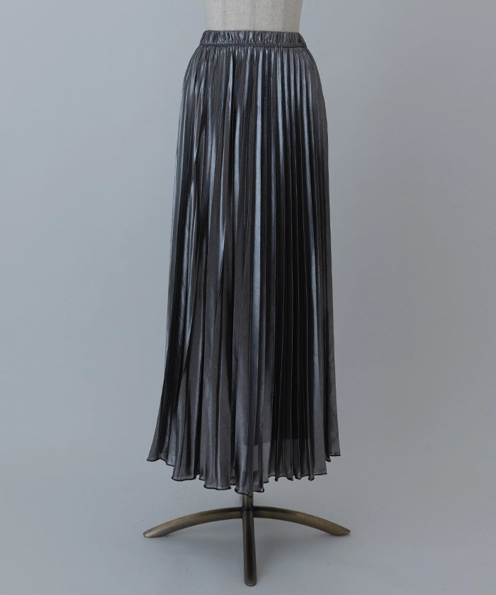 Shiny Pleated Skirt