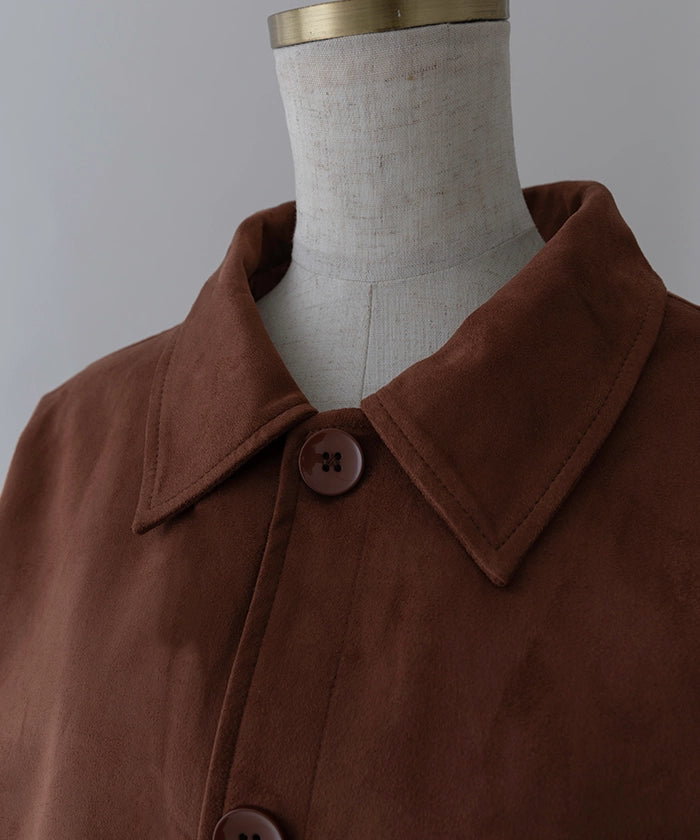 Suede Boxy Shirt Jacket