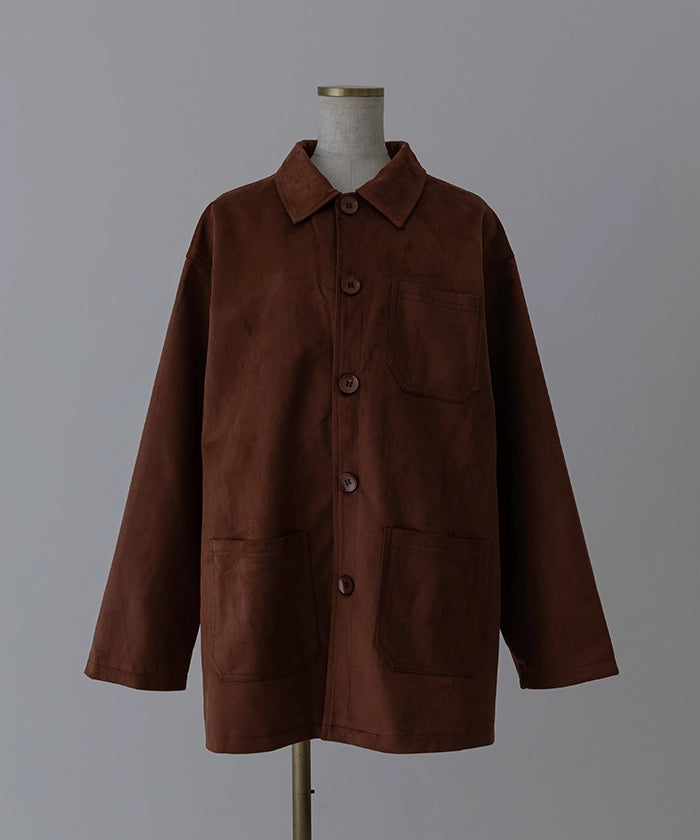 Suede Boxy Shirt Jacket