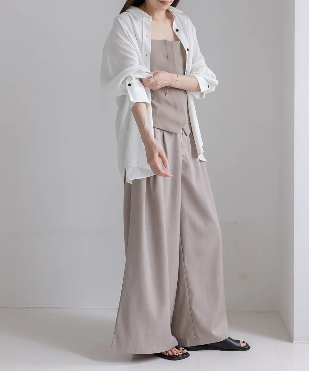 ベルトセットタックワイドパンツ（Belt Set Tuck Wide Pants）