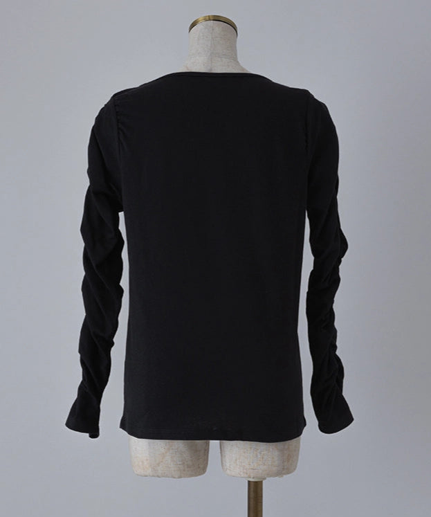GatherSleeve BoatNeck Tops
