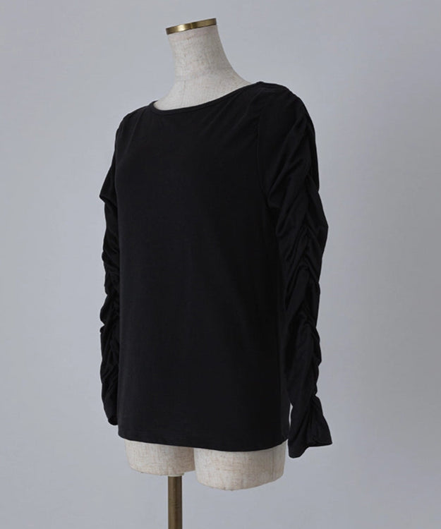 GatherSleeve BoatNeck Tops