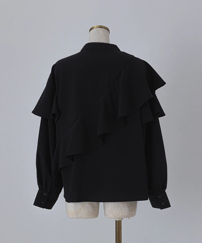 Asymmetry Frill Blouse