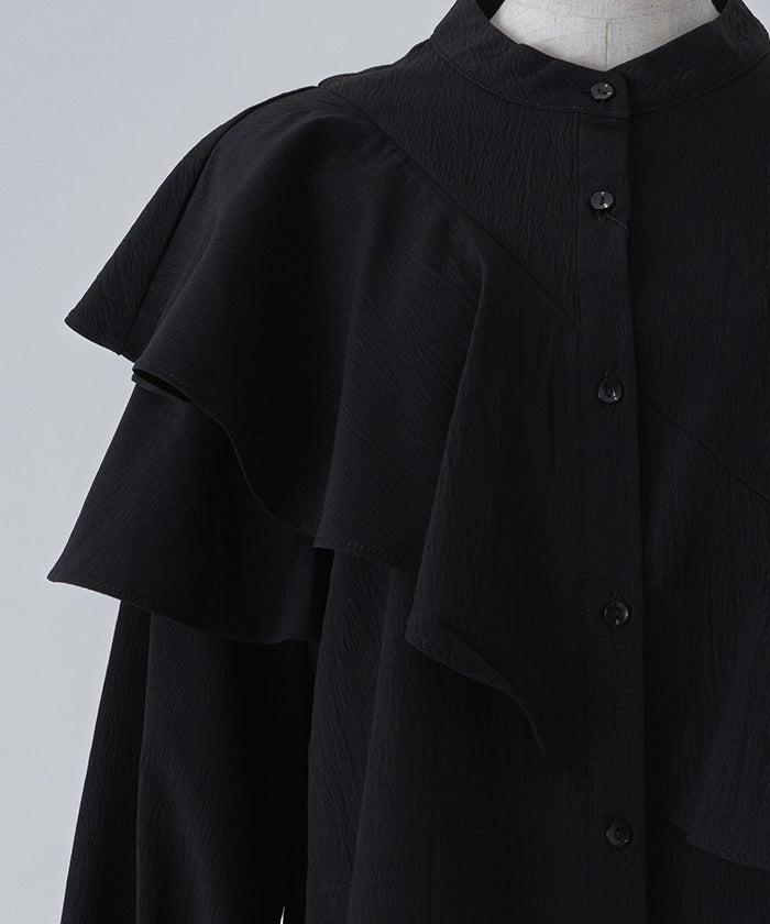 Asymmetry Frill Blouse