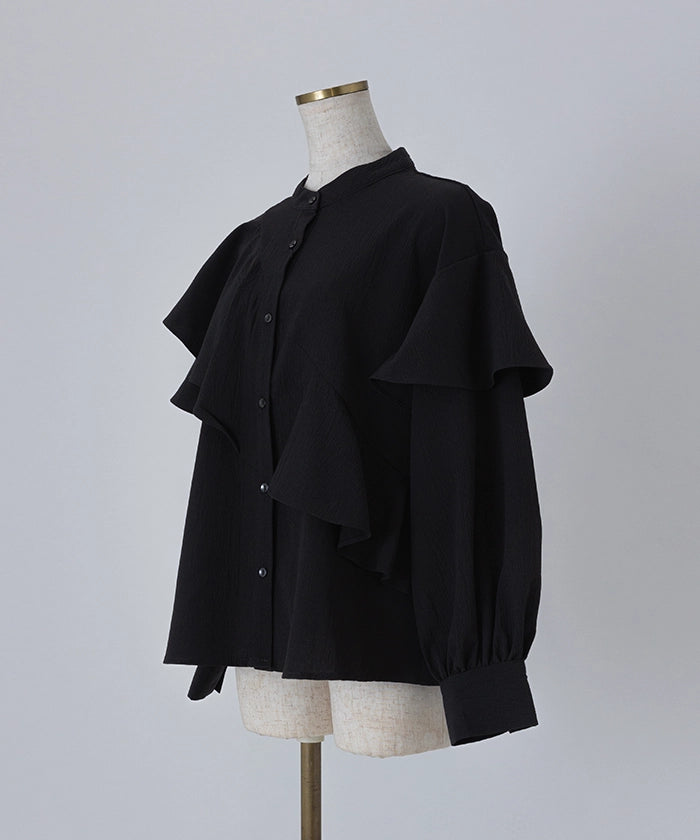 Asymmetry Frill Blouse