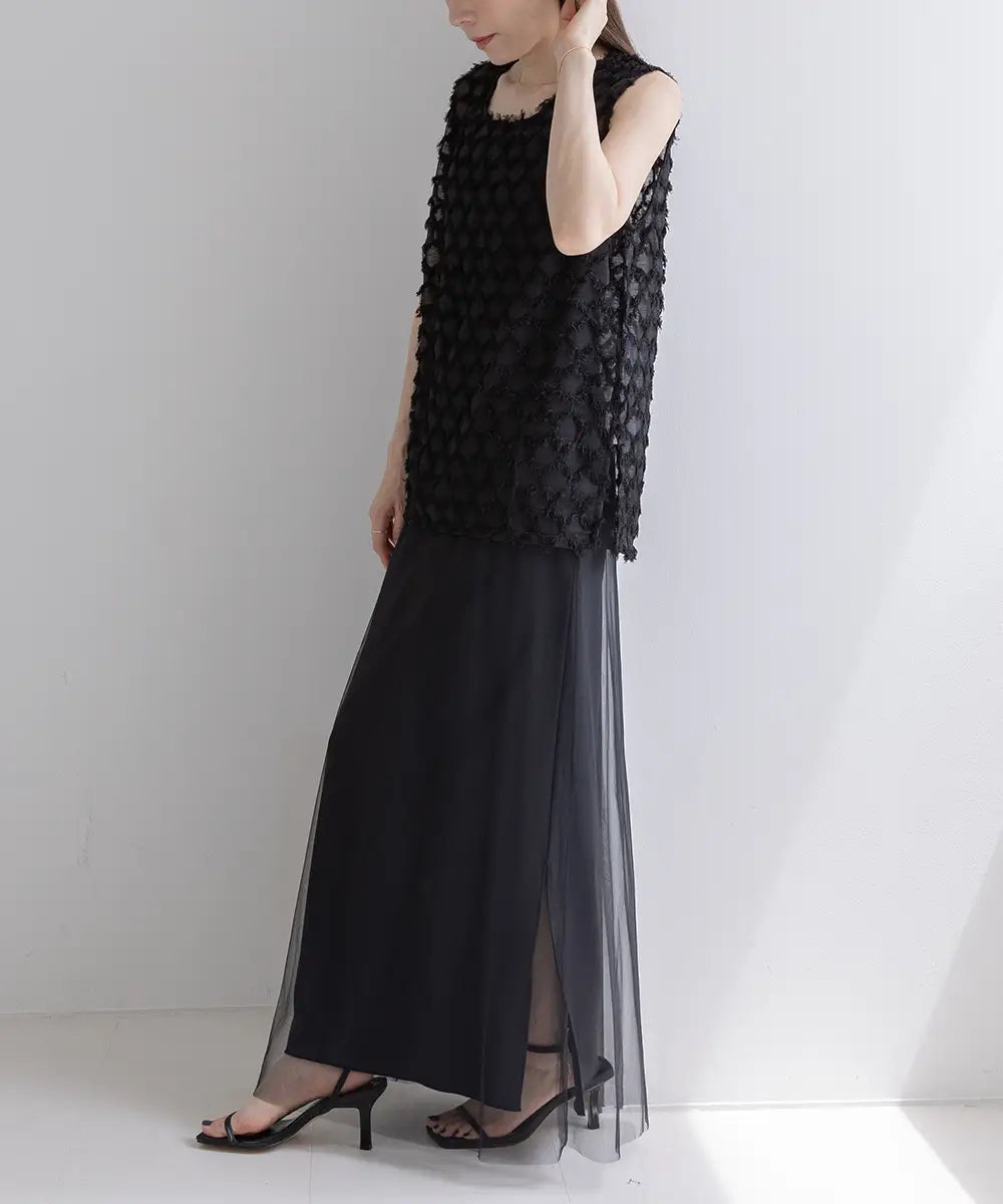 Sheer Jacquard Tops