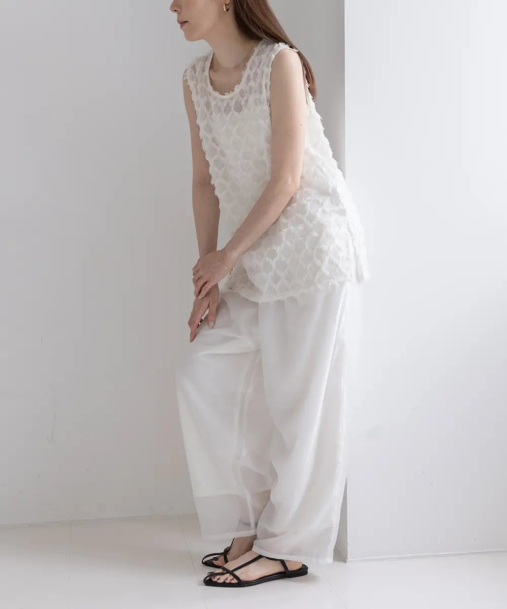Sheer Jacquard Tops