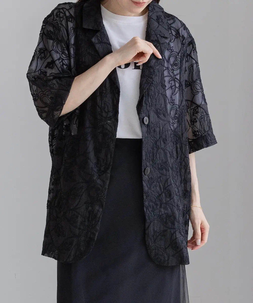 Cord Embroidered Half Jacket
