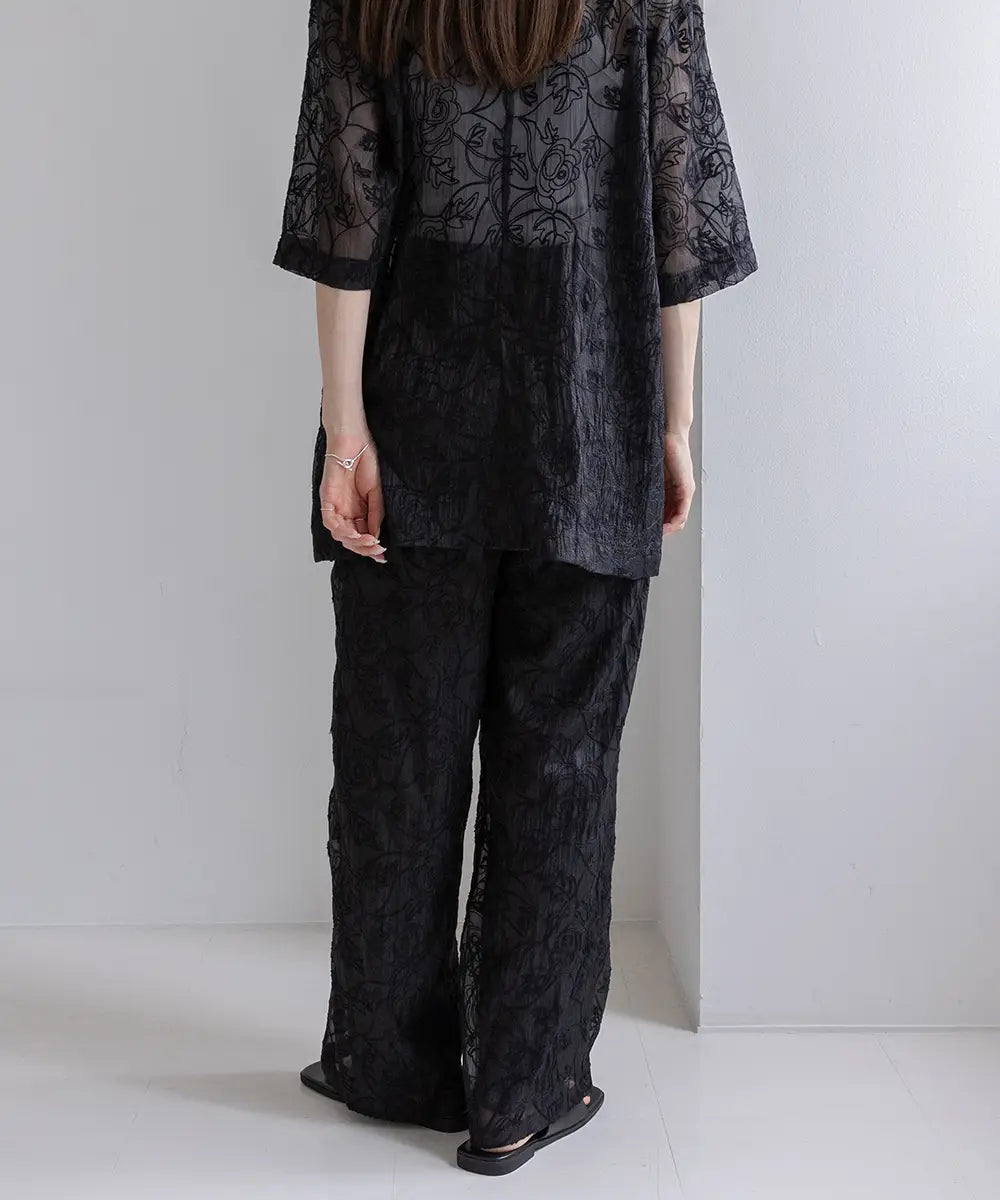 Cord Embroidered Easy Pants