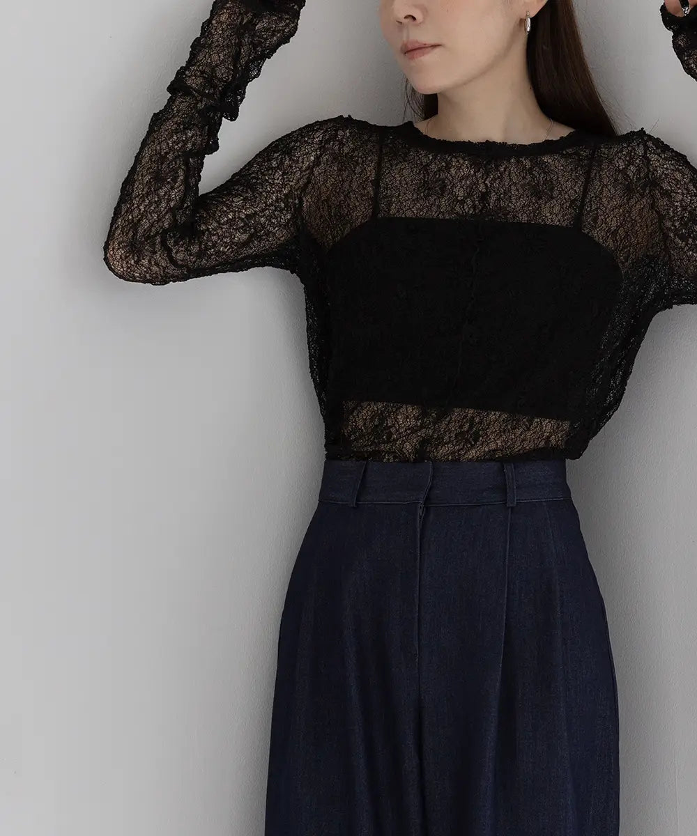 Flower Embroidered Sheer Tops
