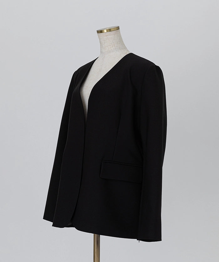 2WaySleeve Slit Collarless Jacket