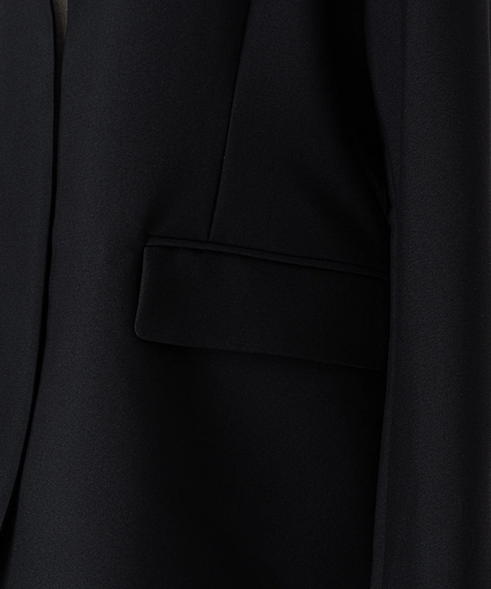 2WaySleeve Slit Collarless Jacket