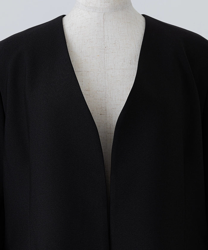 2WaySleeve Slit Collarless Jacket